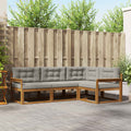 Outdoor-Sofagarnitur mit Kissen 4 pcs Natürlich und Hellgrau