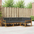 Outdoor-Sofagarnitur mit Kissen 4 pcs Natur und Anthrazit