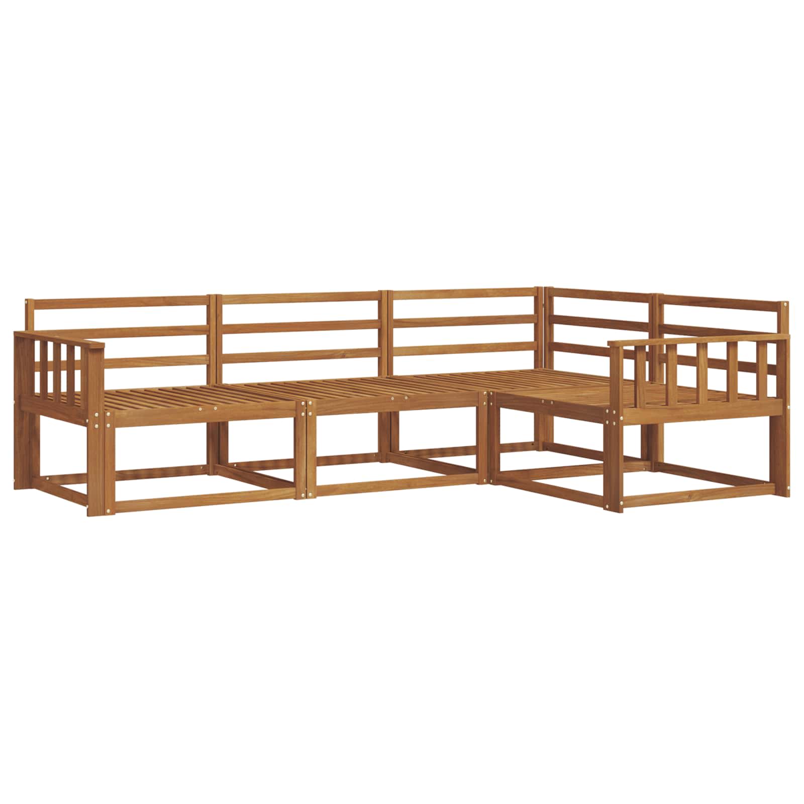 Outdoor-Sofagarnitur 4 pcs Natur Massivholz Akazie