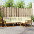 Outdoor-Sofagarnitur mit Kissen 4 pcs Natur und Creme
