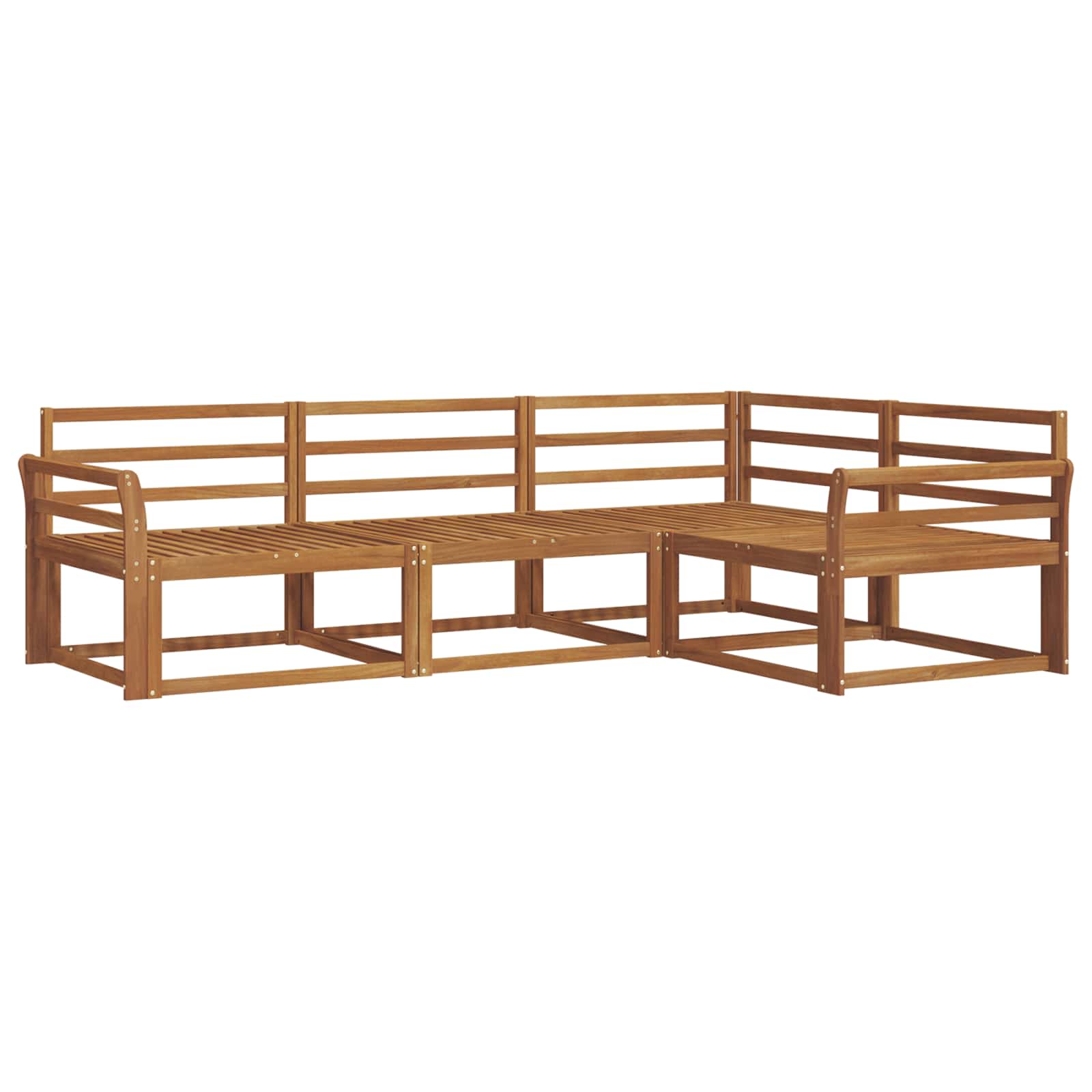 Outdoor-Sofagarnitur 4 pcs Natur Massivholz Akazie