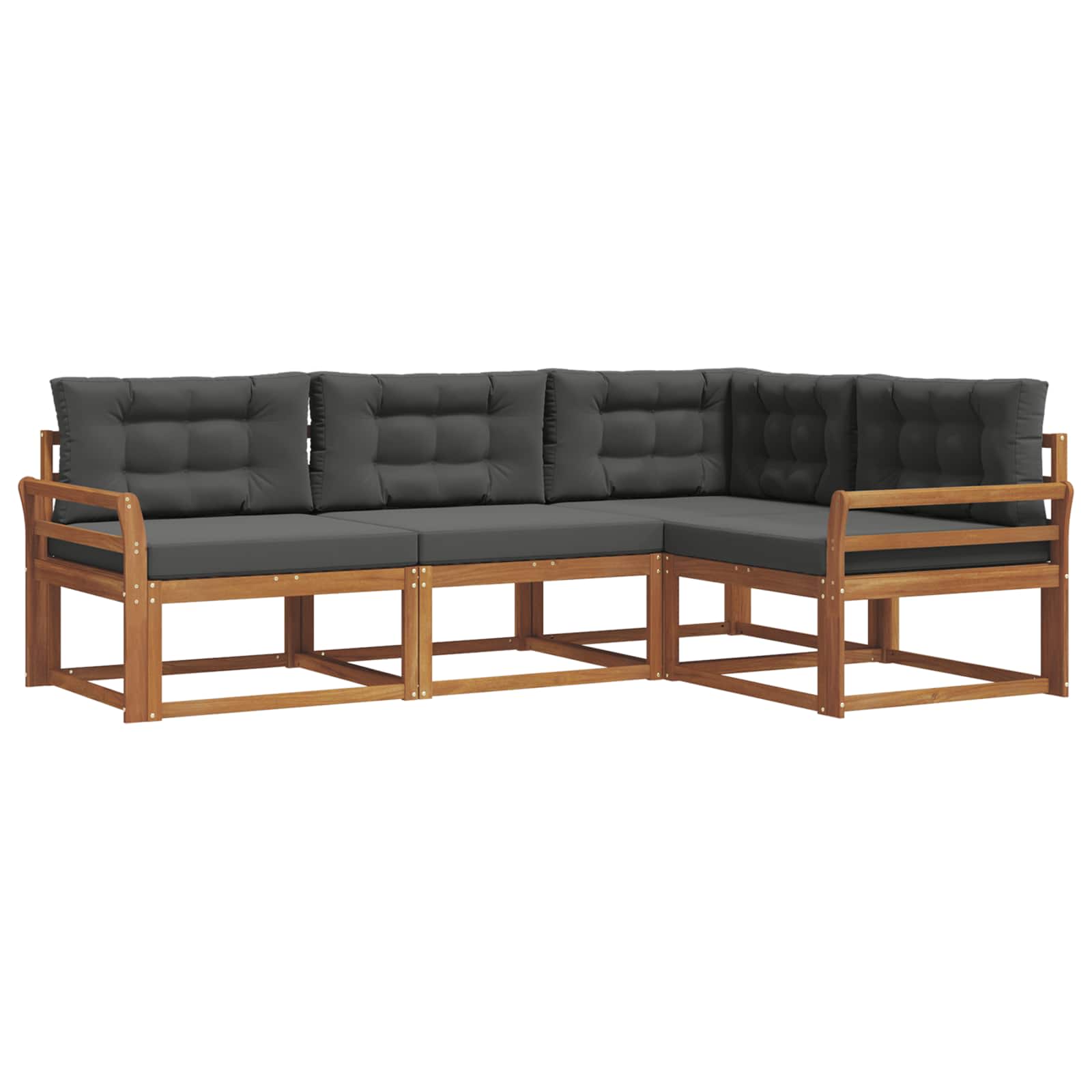 Outdoor-Sofagarnitur mit Kissen 4 pcs Natur und Anthrazit