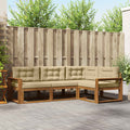 Outdoor-Sofagarnitur mit Kissen 4 pcs Natur und Beige