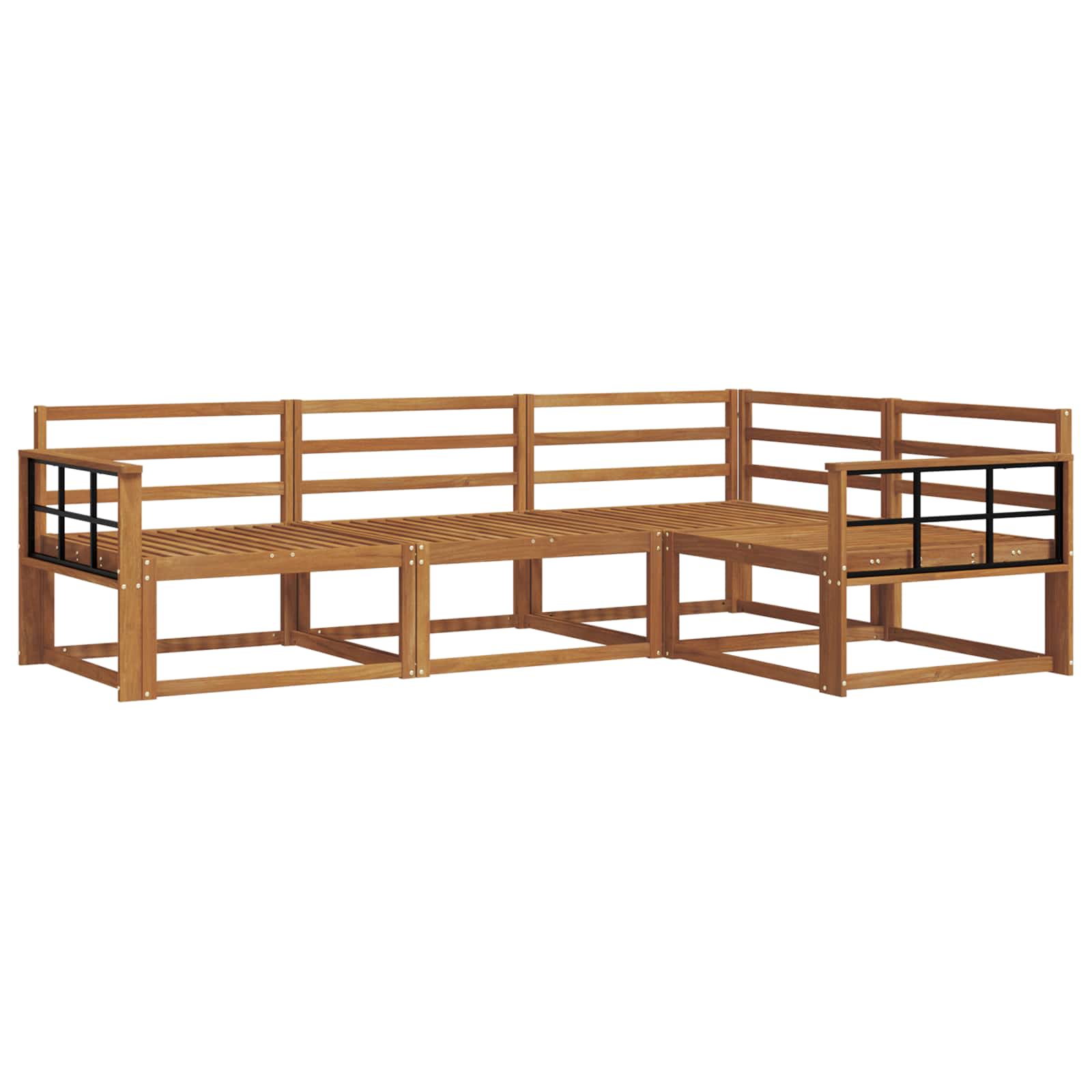 Outdoor-Sofagarnitur 4 pcs Natur Massivholz Akazie