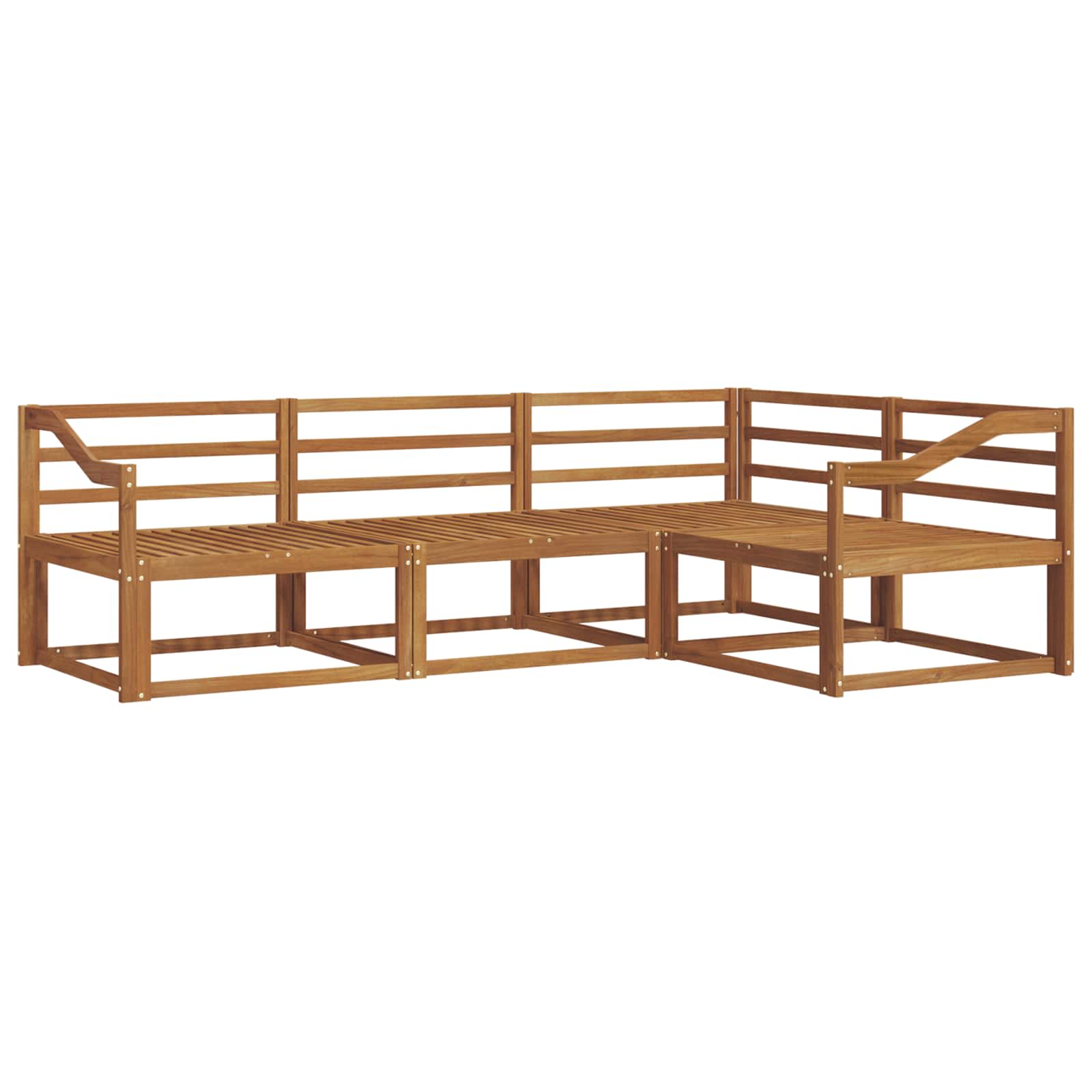 Outdoor-Sofagarnitur 4 pcs Natur Massivholz Akazie