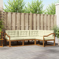 Outdoor-Sofagarnitur mit Kissen 4 pcs Natur und Creme