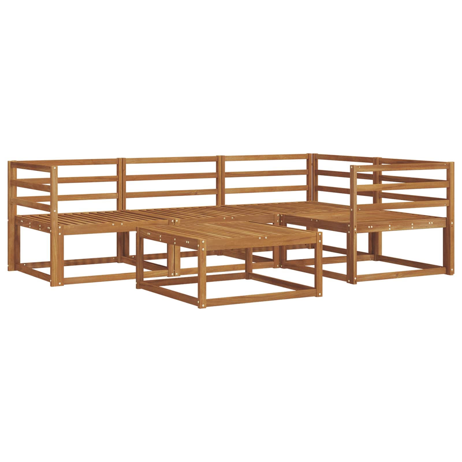 Outdoor-Sofagarnitur 5 pcs Natur Massivholz Akazie