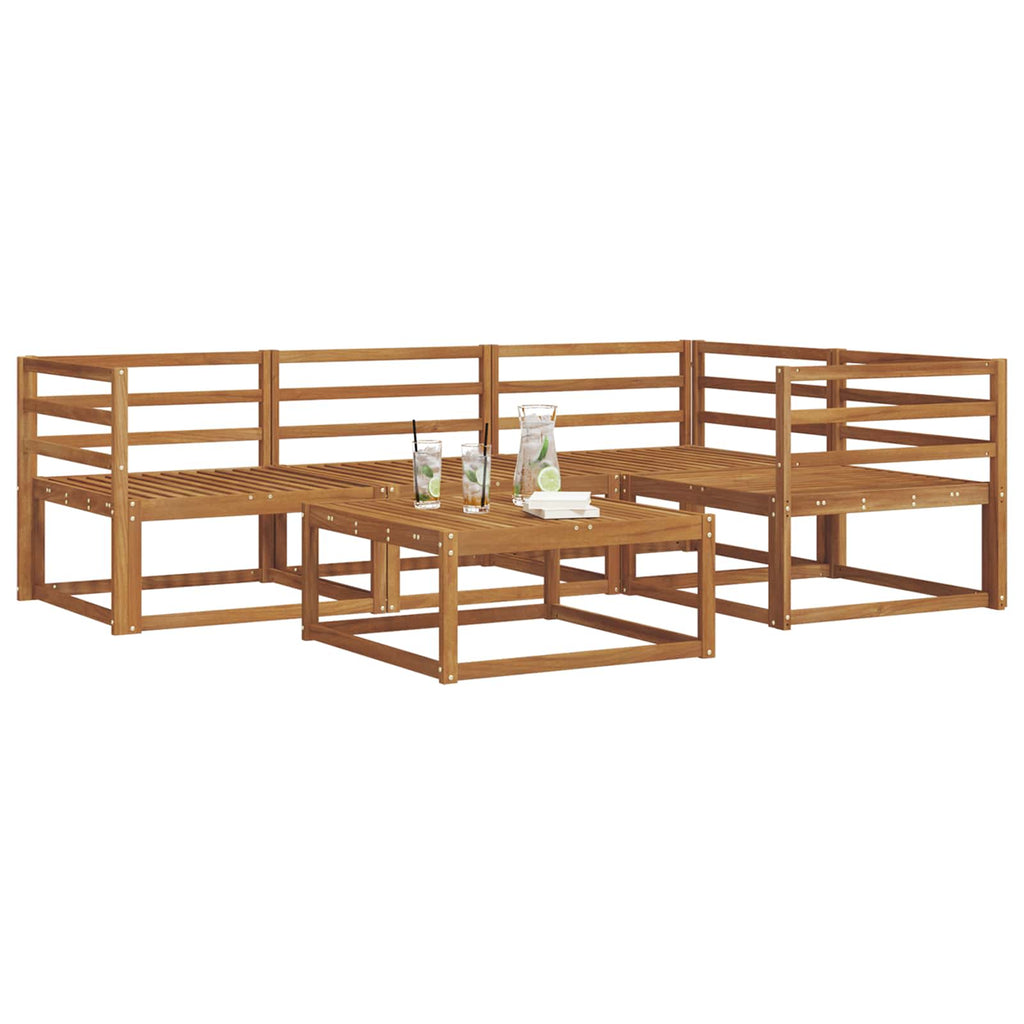 Outdoor-Sofagarnitur 5 pcs Natur Massivholz Akazie