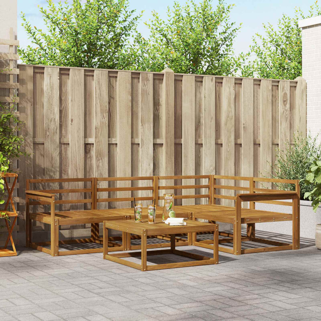 Outdoor-Sofagarnitur 5 pcs Natur Massivholz Akazie