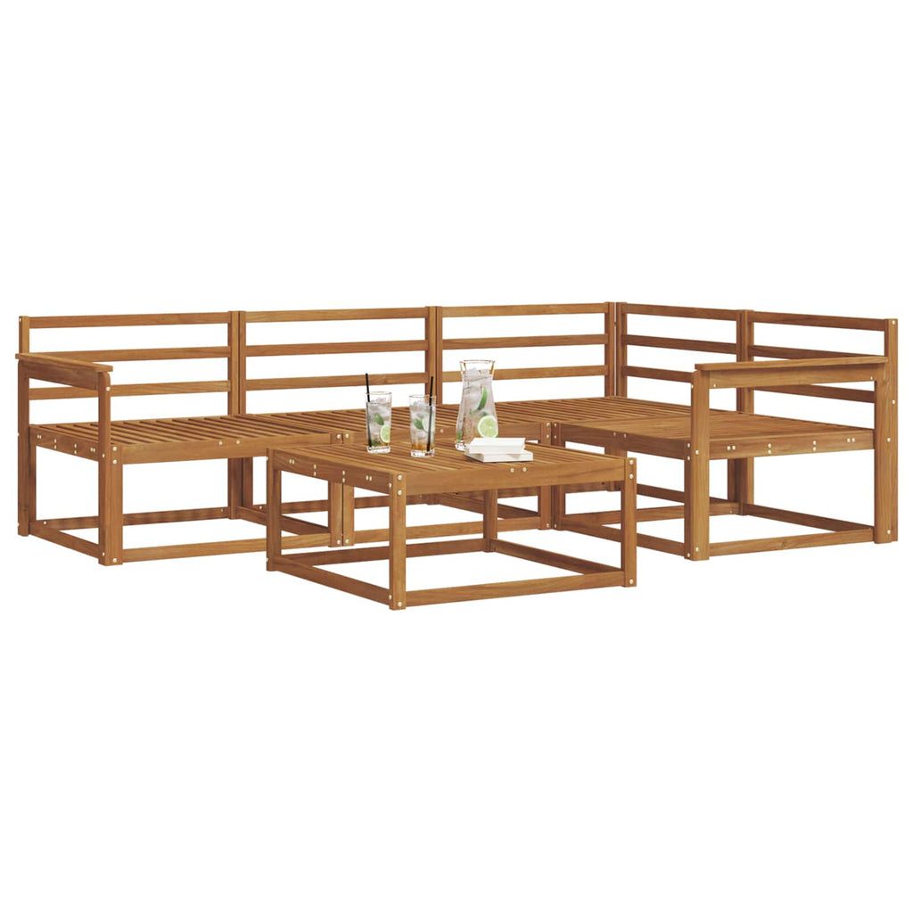 Outdoor-Sofagarnitur 5 pcs Natur Massivholz Akazie