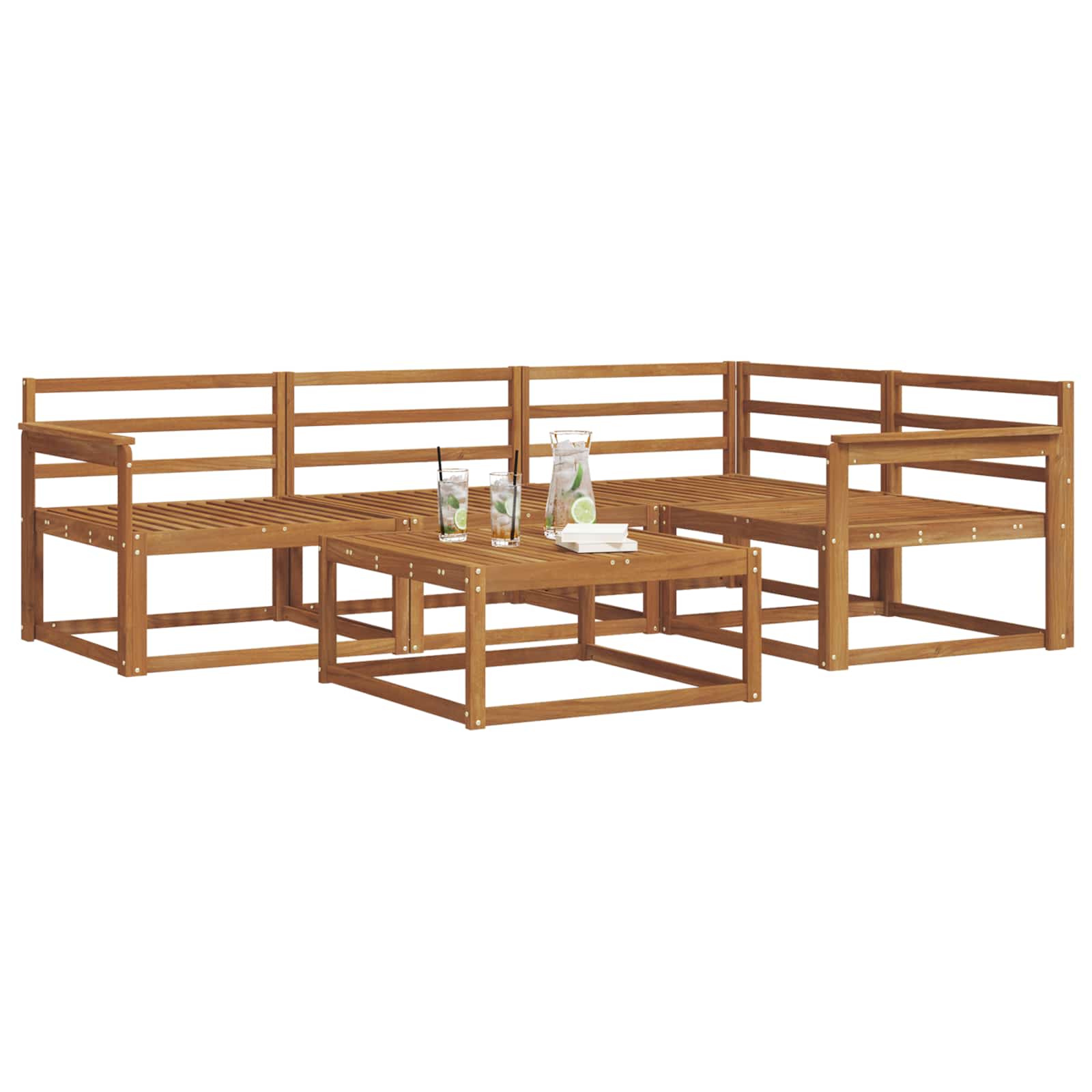 Outdoor-Sofagarnitur 5 pcs Natur Massivholz Akazie