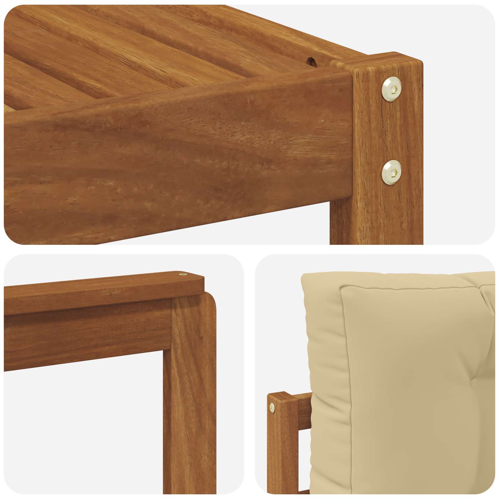 Outdoor-Sofagarnitur mit Kissen 5 pcs Natur und Beige