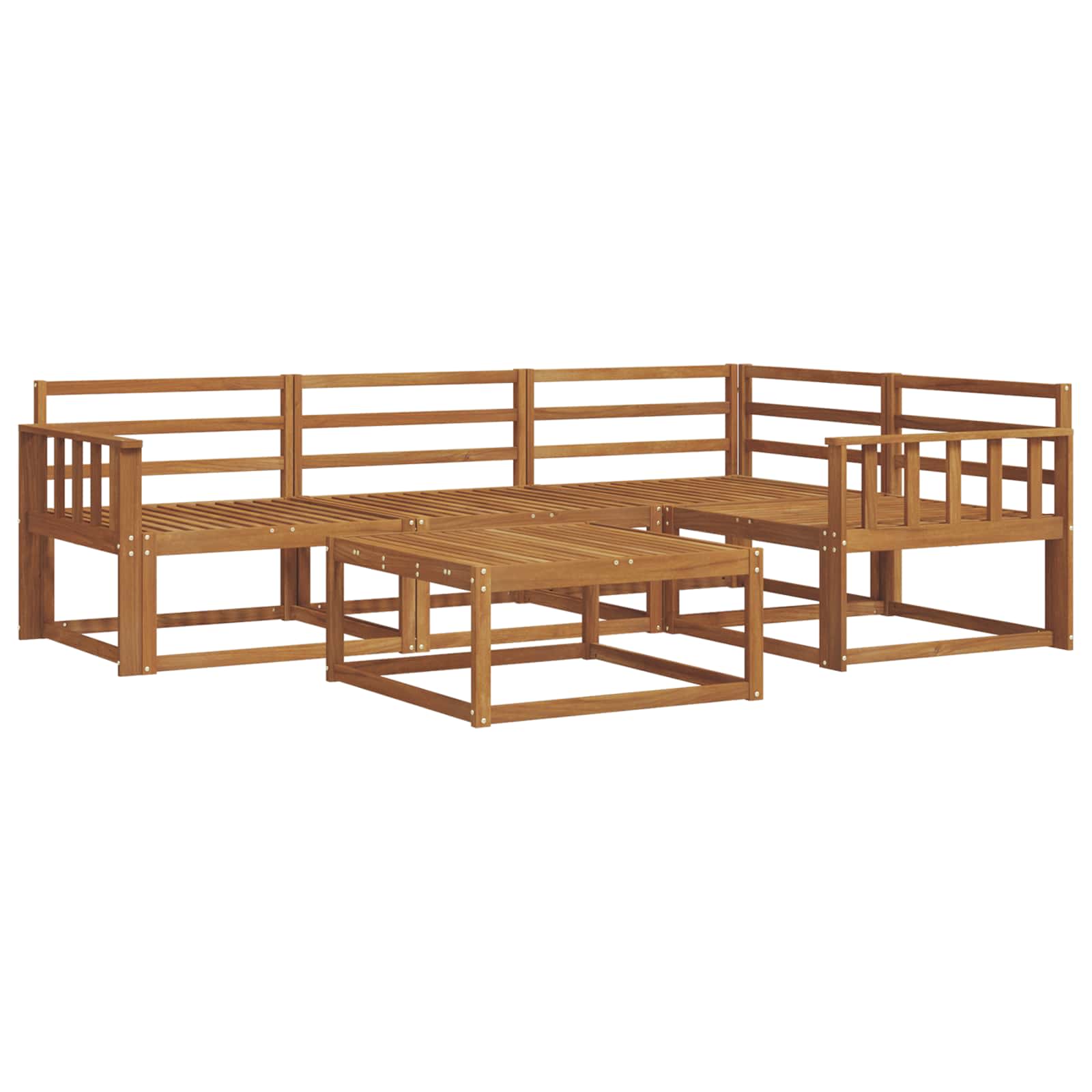 Outdoor-Sofagarnitur 5 pcs Natur Massivholz Akazie