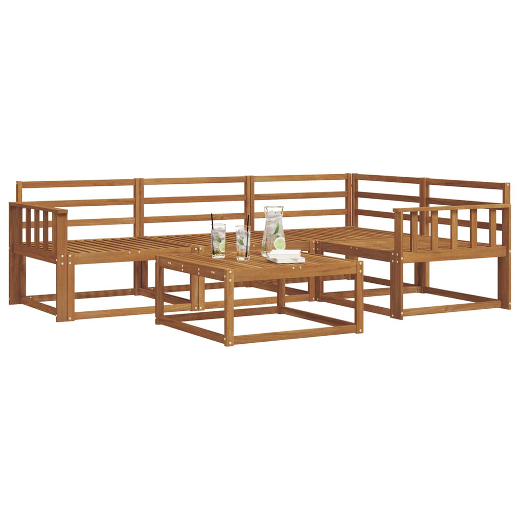Outdoor-Sofagarnitur 5 pcs Natur Massivholz Akazie