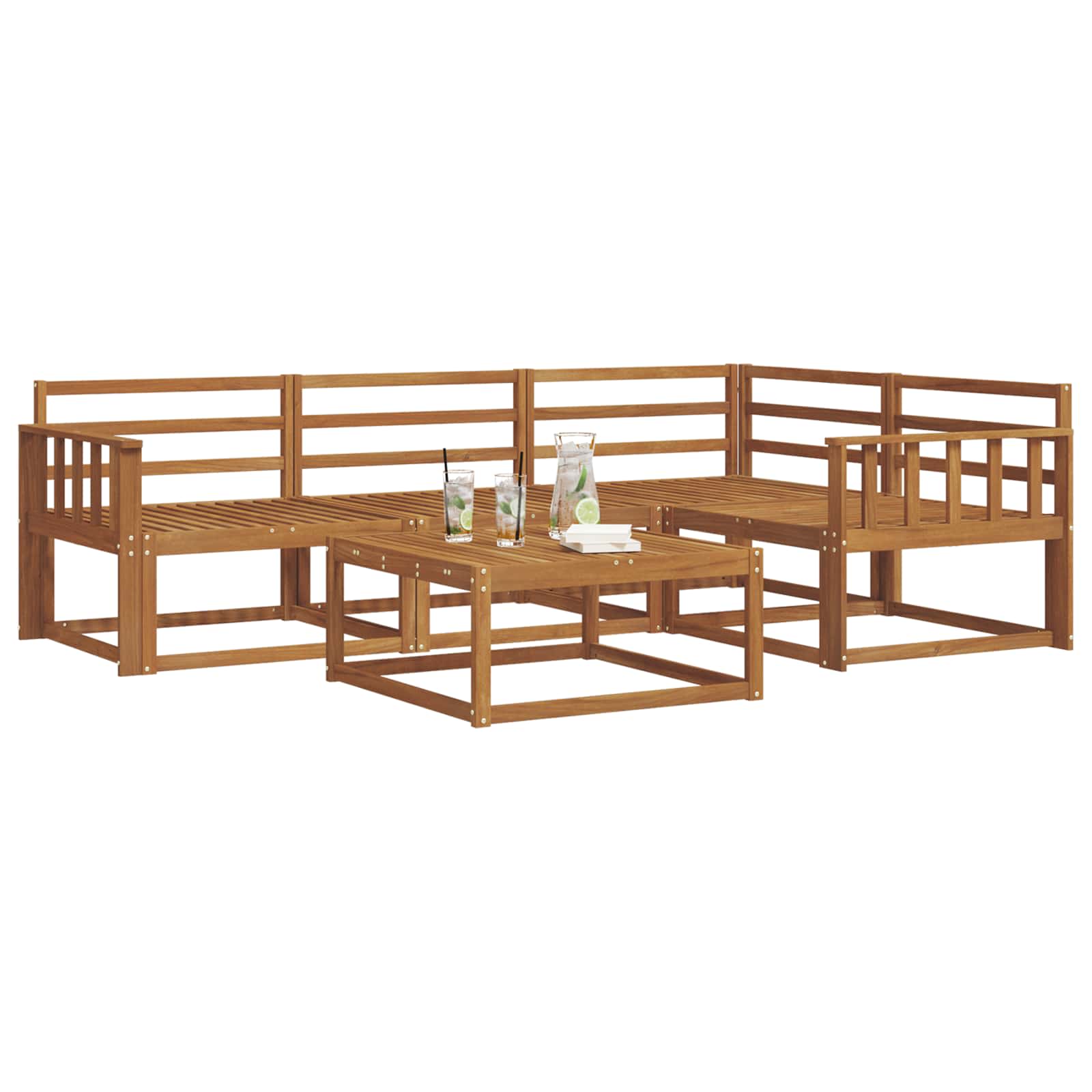 Outdoor-Sofagarnitur 5 pcs Natur Massivholz Akazie