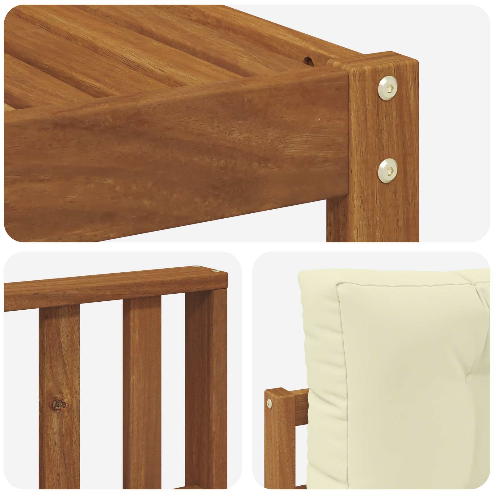 Outdoor-Sofagarnitur mit Kissen 5 pcs Natur und Creme