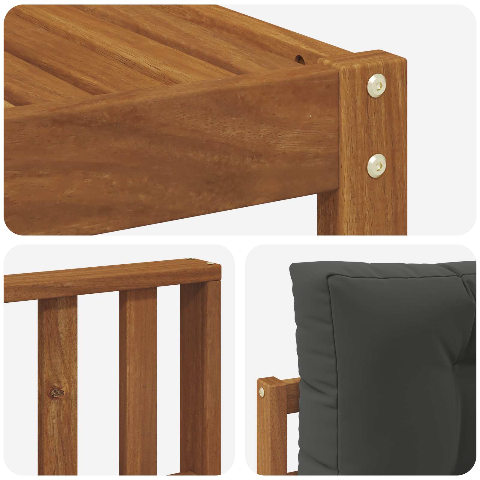 Outdoor-Sofagarnitur mit Kissen 5 pcs Natur und Anthrazit