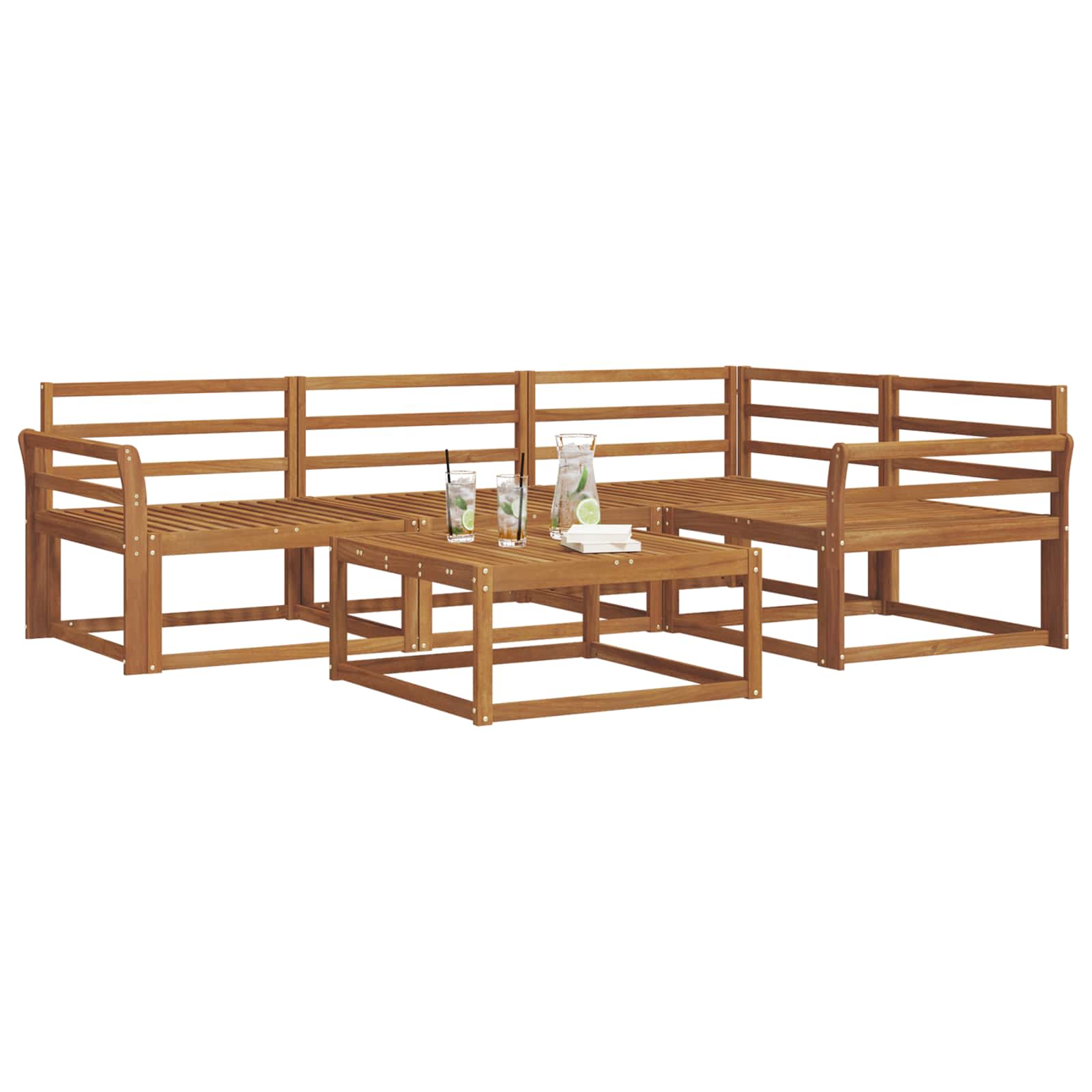 Outdoor-Sofagarnitur 5 pcs Natur Massivholz Akazie