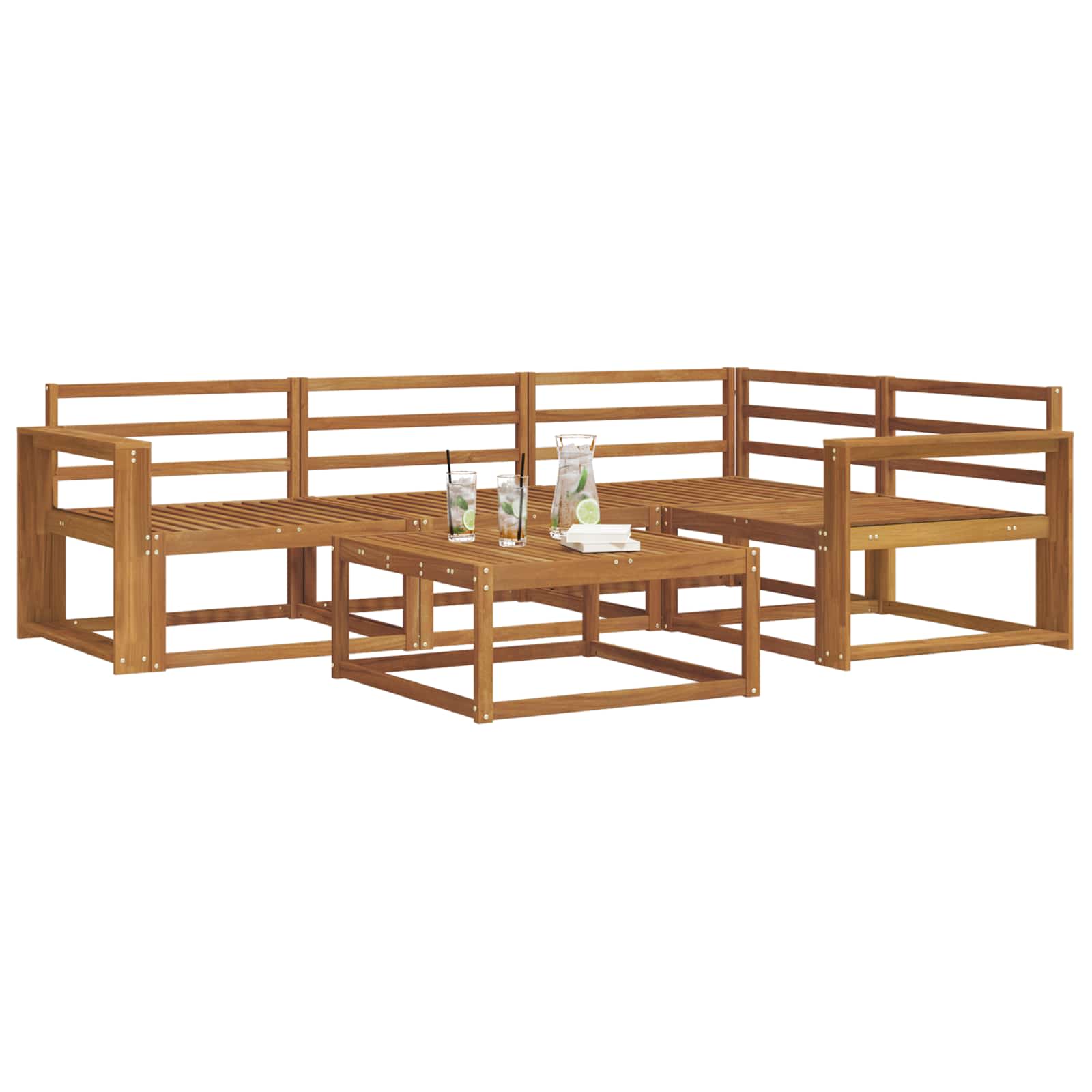 Outdoor-Sofagarnitur 5 pcs Natur Massivholz Akazie