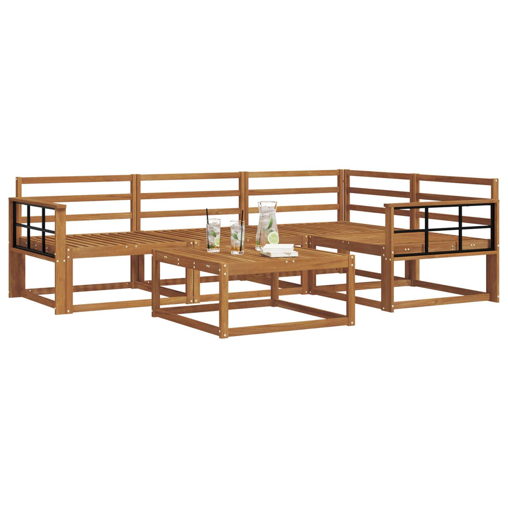 Outdoor-Sofagarnitur 5 pcs Natur Massivholz Akazie