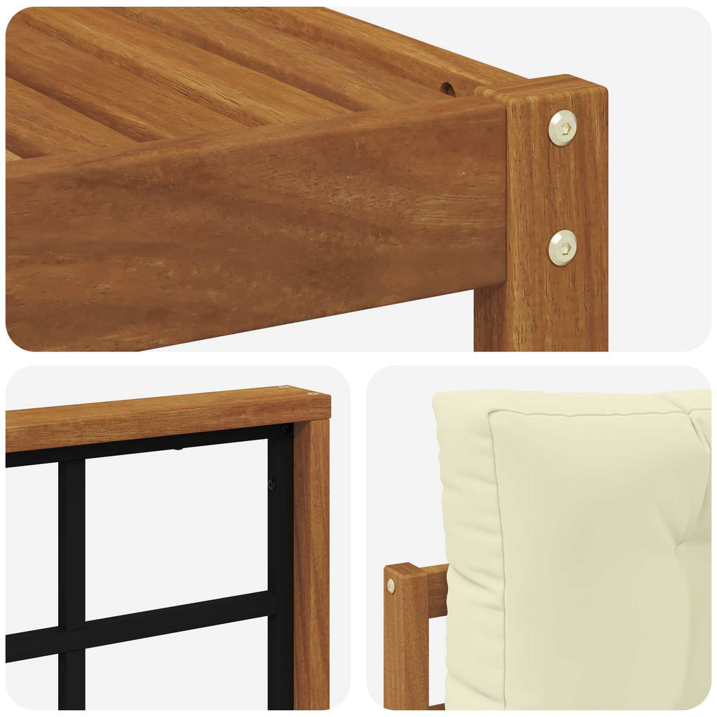 Outdoor-Sofagarnitur mit Kissen 5 pcs Natur und Creme