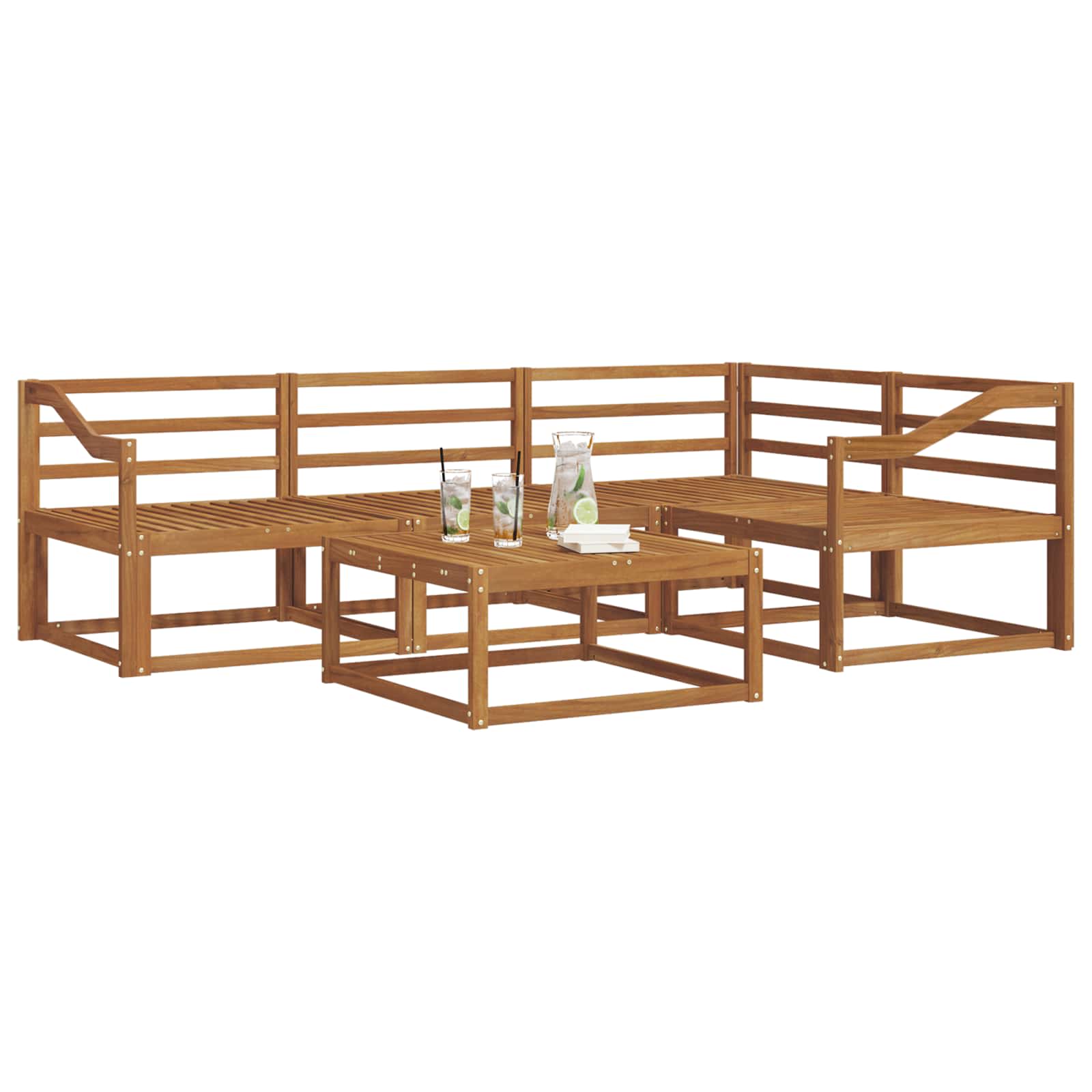 Outdoor-Sofagarnitur 5 pcs Natur Massivholz Akazie