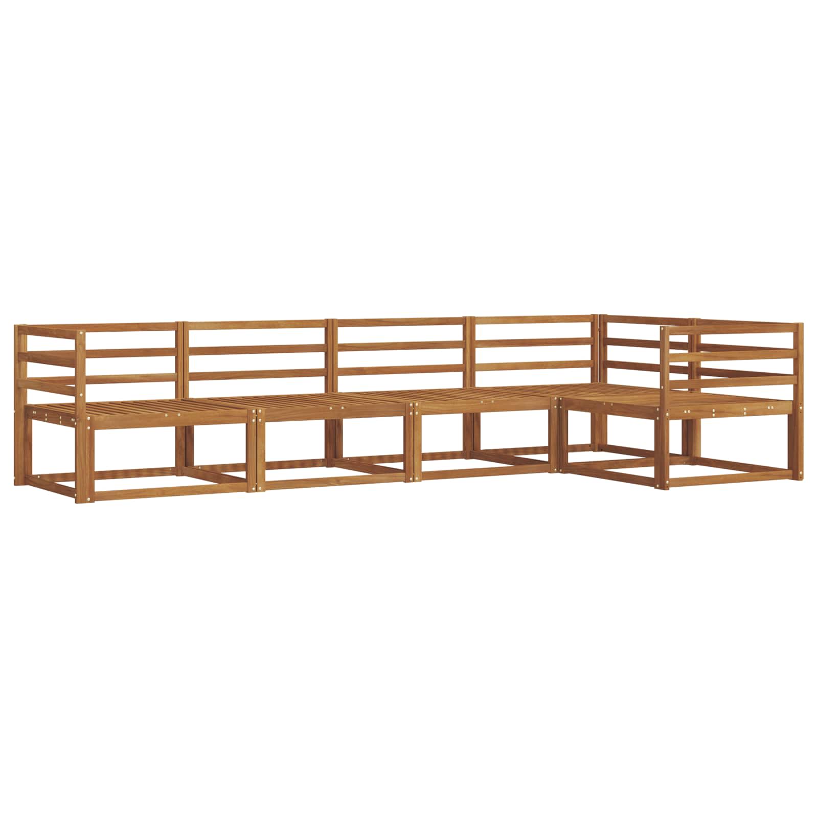 Outdoor-Sofagarnitur 5 pcs Natur Massivholz Akazie