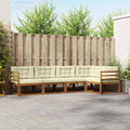 Outdoor-Sofagarnitur mit Kissen 5 pcs Natur und Creme