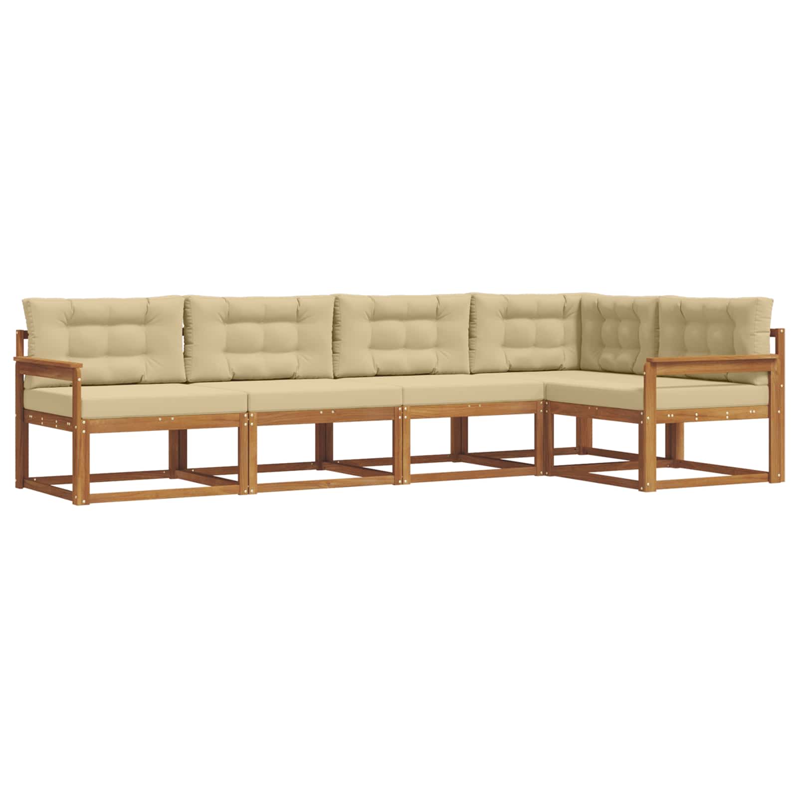 Outdoor-Sofagarnitur mit Kissen 5 pcs Natur und Beige
