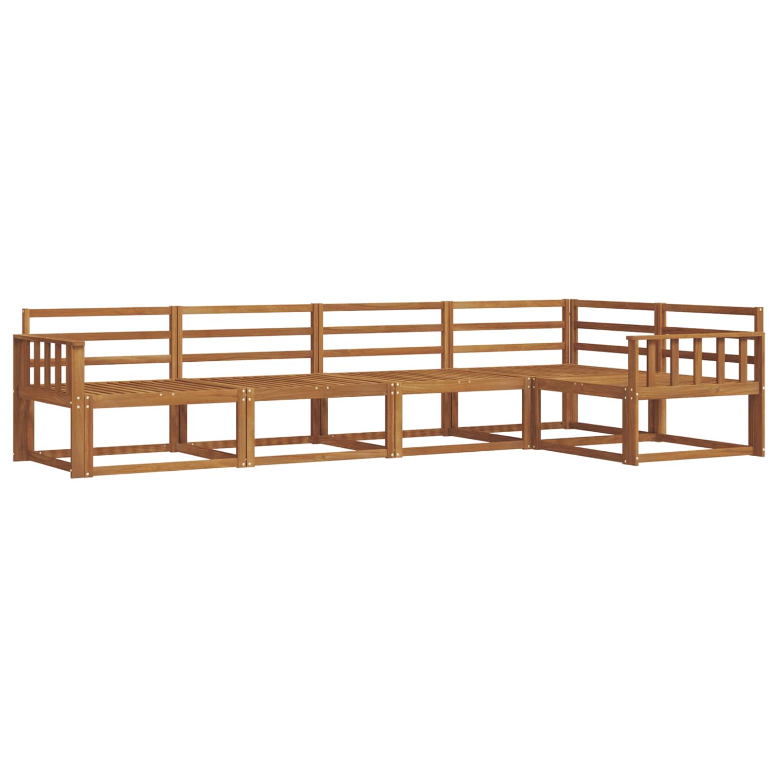 Outdoor-Sofagarnitur 5 pcs Natur Massivholz Akazie