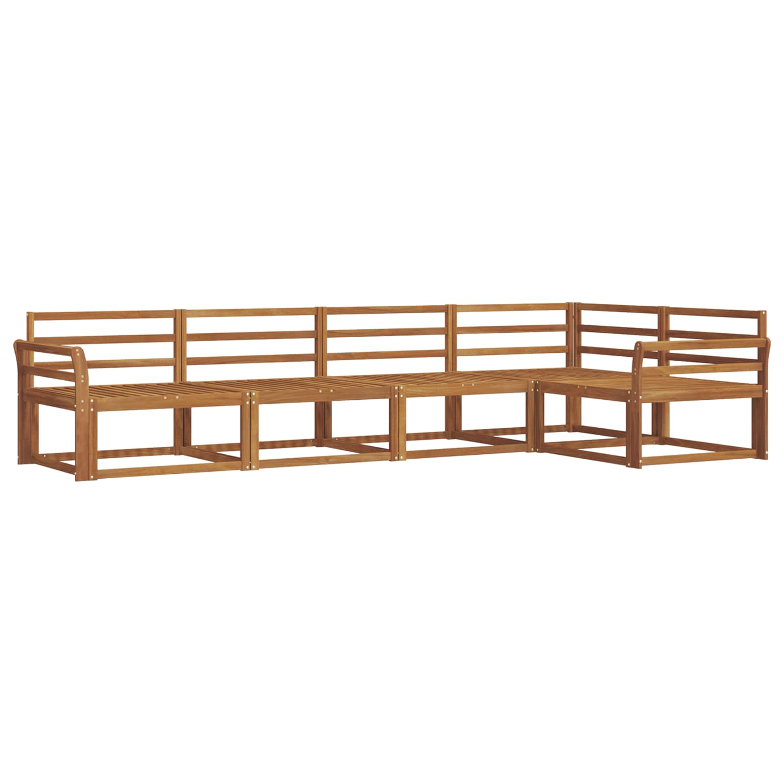 Outdoor-Sofagarnitur 5 pcs Natur Massivholz Akazie