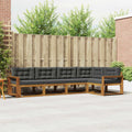 Outdoor-Sofagarnitur mit Kissen 5 pcs Natur und Anthrazit