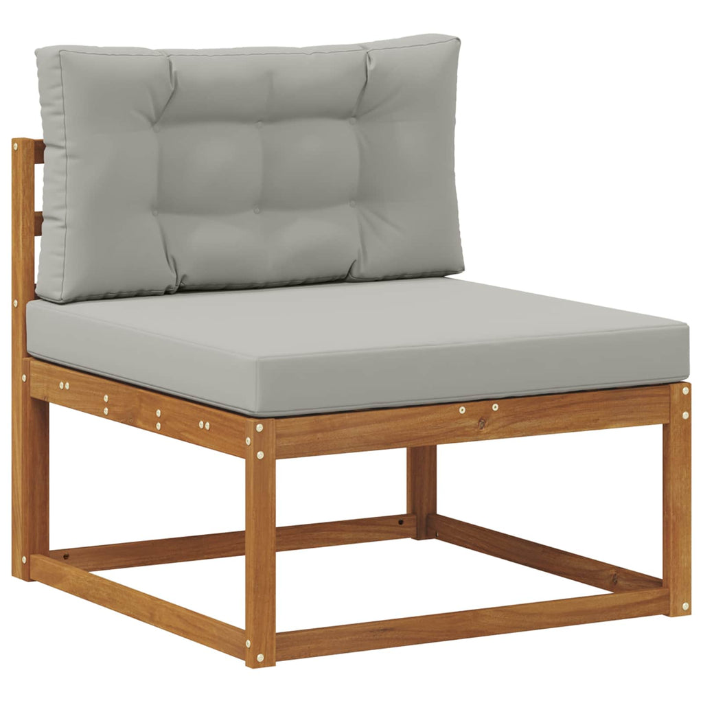 Outdoor-Sofagarnitur mit Kissen 5 pcs Natürlich und Hellgrau