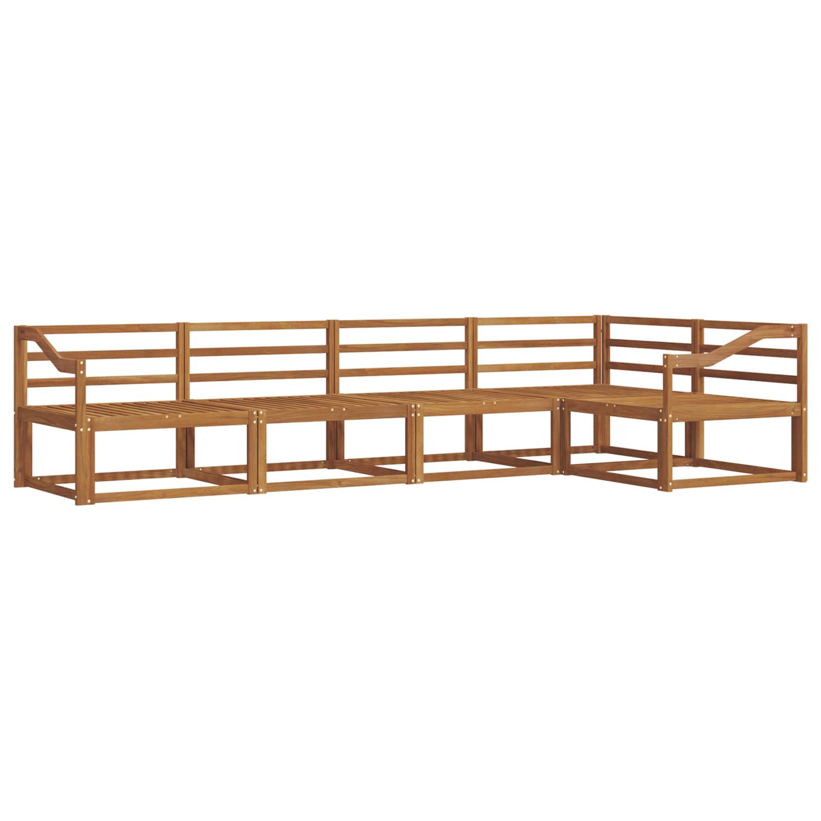 Outdoor-Sofagarnitur 5 pcs Natur Massivholz Akazie