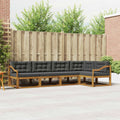 Outdoor-Sofagarnitur mit Kissen 5 pcs Natur und Anthrazit