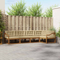 Outdoor-Sofagarnitur mit Kissen 5 pcs Natur und Beige