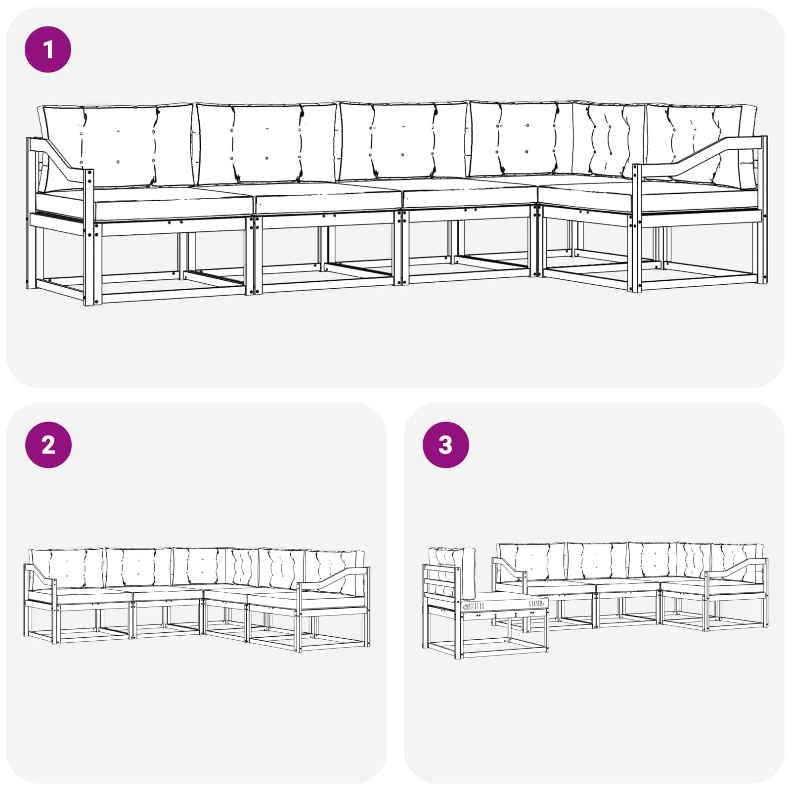 Outdoor-Sofagarnitur mit Kissen 5 pcs Natur und Beige