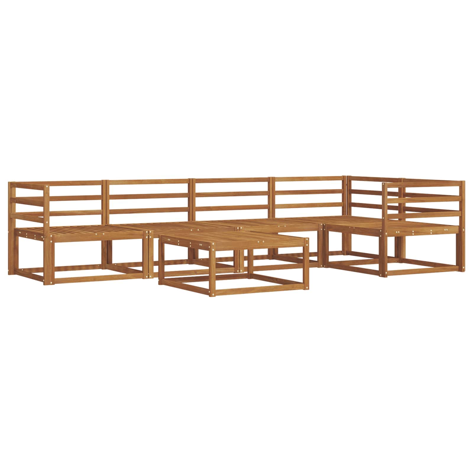 Outdoor-Sofagarnitur 6 pcs Natur Massivholz Akazie