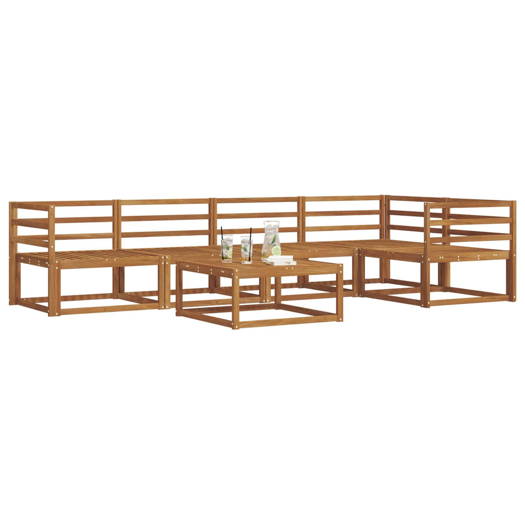 Outdoor-Sofagarnitur 6 pcs Natur Massivholz Akazie