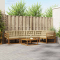 Outdoor-Sofagarnitur mit Kissen 6 pcs Natur und Beige
