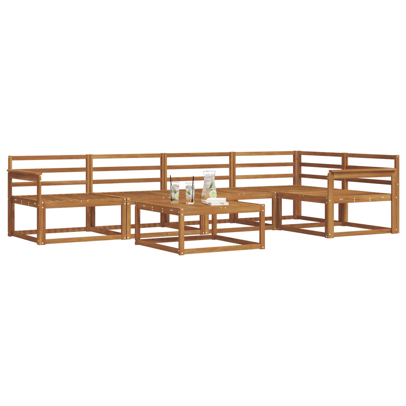 Outdoor-Sofagarnitur 6 pcs Natur Massivholz Akazie