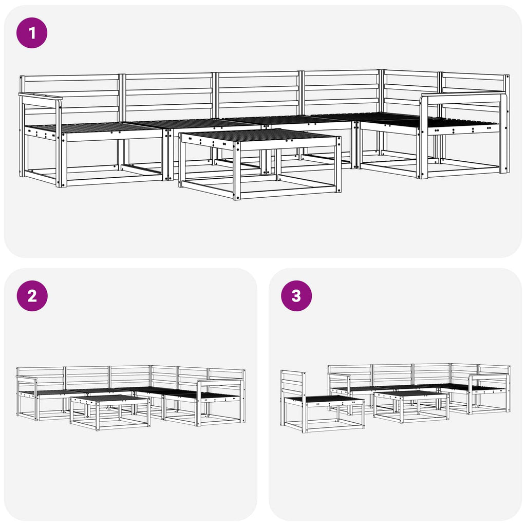 Outdoor-Sofagarnitur 6 pcs Natur Massivholz Akazie