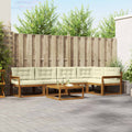 Outdoor-Sofagarnitur mit Kissen 6 pcs Natur und Creme