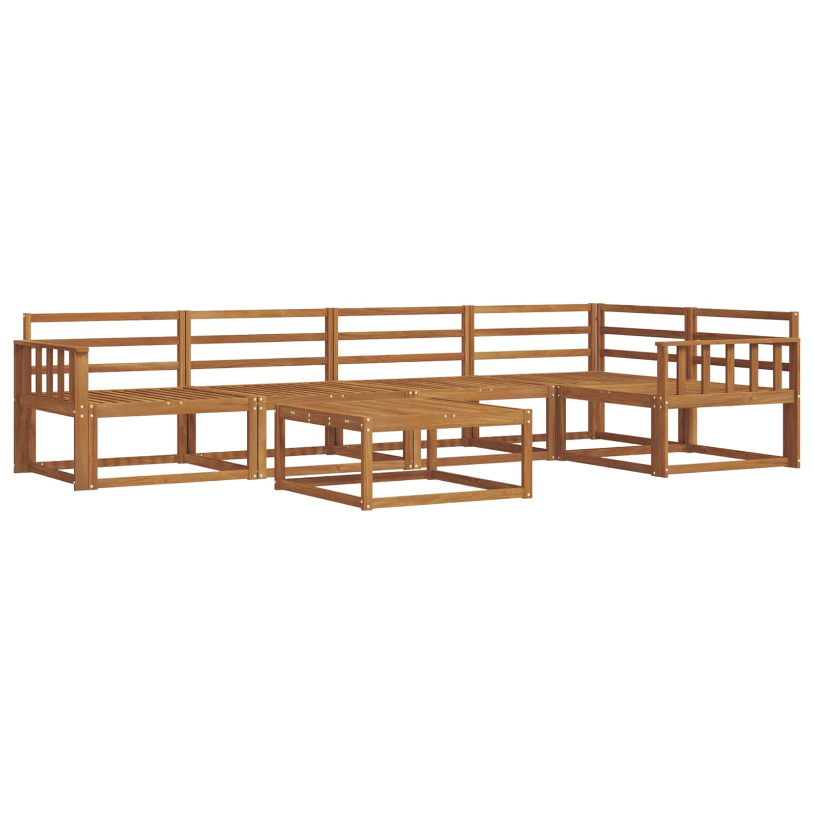 Outdoor-Sofagarnitur 6 pcs Natur Massivholz Akazie