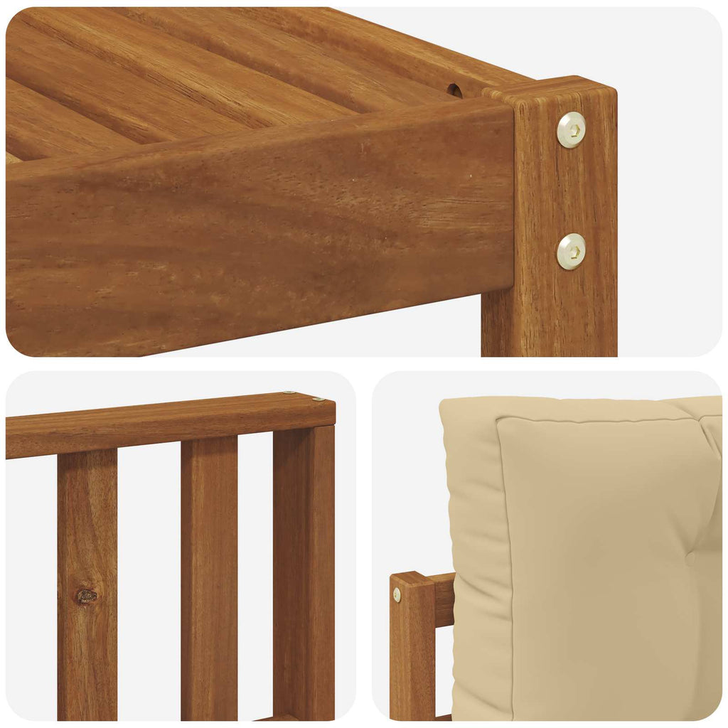 Outdoor-Sofagarnitur mit Kissen 6 pcs Natur und Beige