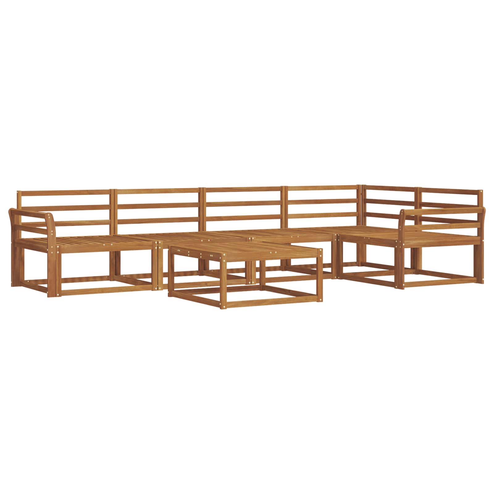 Outdoor-Sofagarnitur 6 pcs Natur Massivholz Akazie