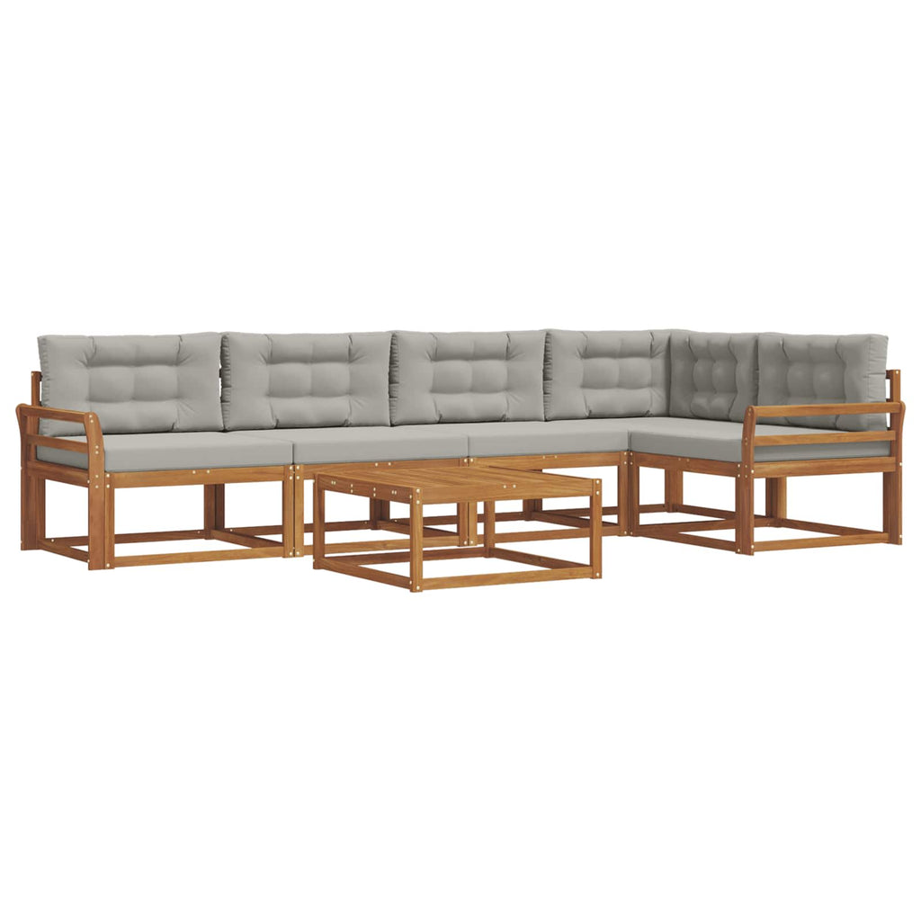 Outdoor-Sofagarnitur mit Kissen 6 pcs Natürlich und Hellgrau