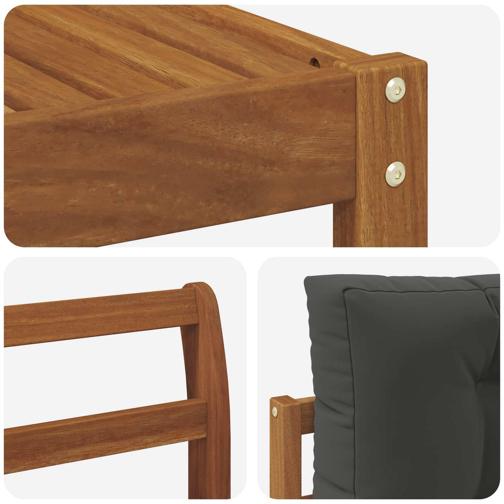 Outdoor-Sofagarnitur mit Kissen 6 pcs Natur und Anthrazit
