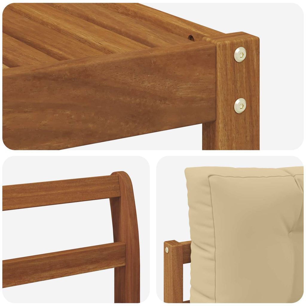 Outdoor-Sofagarnitur mit Kissen 6 pcs Natur und Beige