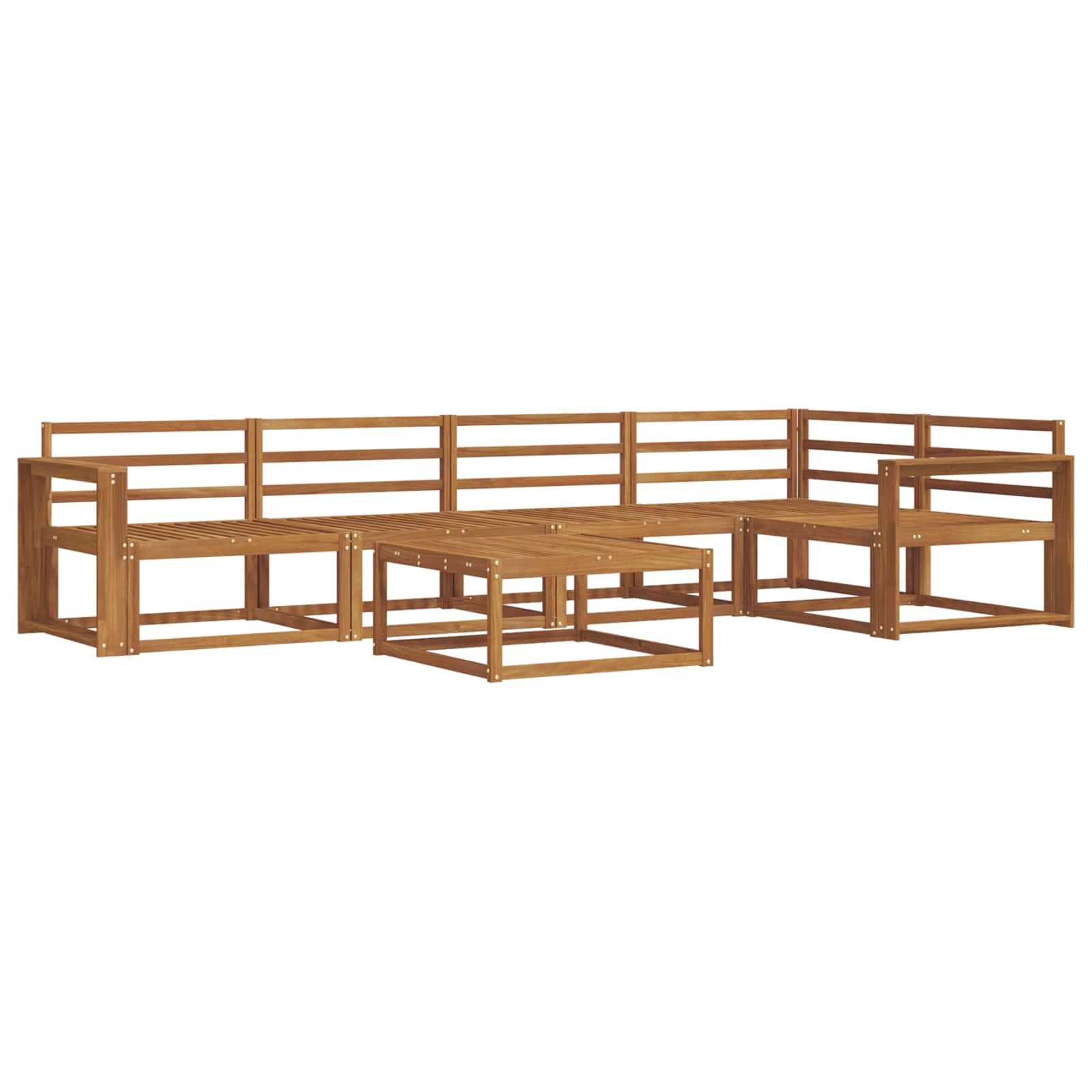 Outdoor-Sofagarnitur 6 pcs Natur Massivholz Akazie